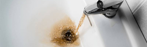 Rusty sink and Discolored water