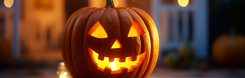 Close up of a Jack-o-Lantern