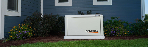 Generac generator in a yard