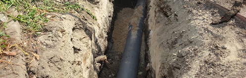 Underground sewer line