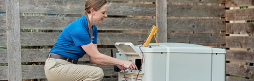 Stan's employee servicing a generator