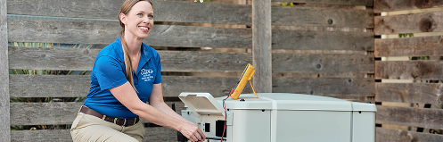 Stan's employee checking a generator
