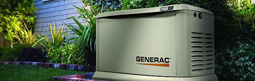 Generac generator in a yard