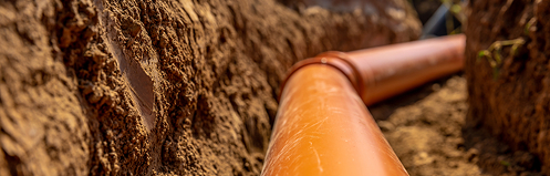 Sewer pipe in the ground