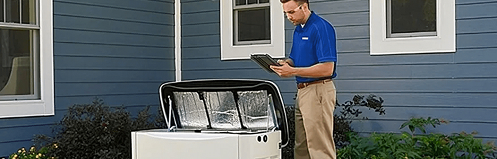 Man next to generator