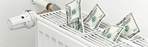Money coming out of a heater
