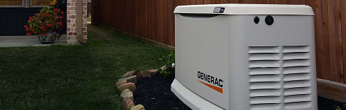 Generac generator in a yard