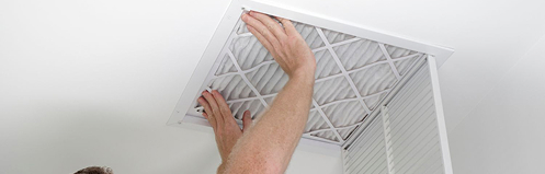 HVAC air filter being replaced